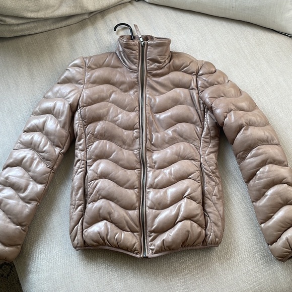 Scully leather ribbed down jacket - Picture 2 of 5